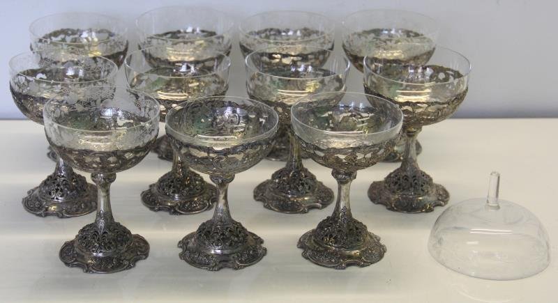 SILVER. 11 German .800 Silver Goblets. (1 of 8)