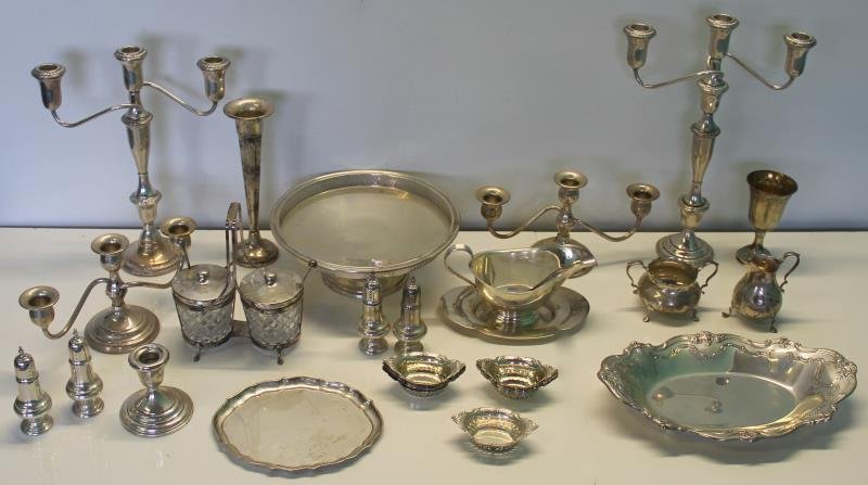 STERLING. Miscellaneous Grouping of Silver Hollow (1 of 10)