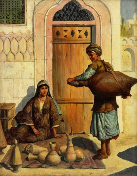 OSTERSETZER, Carl Oil on Wood Panel. Orientalist (1 of 7)