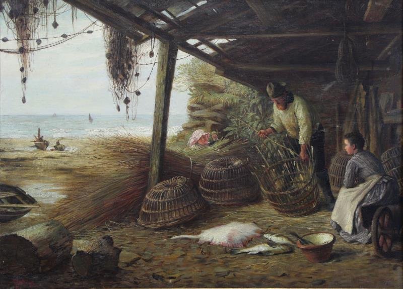 MCINTYRE, Joseph. Oil on Canvas. Basket Weaving on (1 of 8)