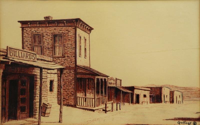 GOLLINGS, William. Chalk on Paper. Western Village (1 of 4)