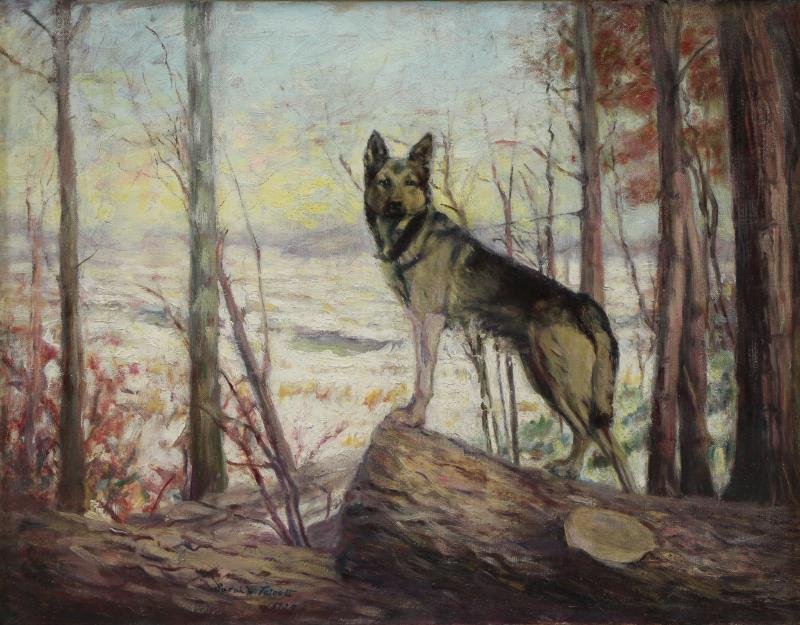 TALCOTT, Sarah. Oil on Canvas. "The Sentinal". (1 of 7)