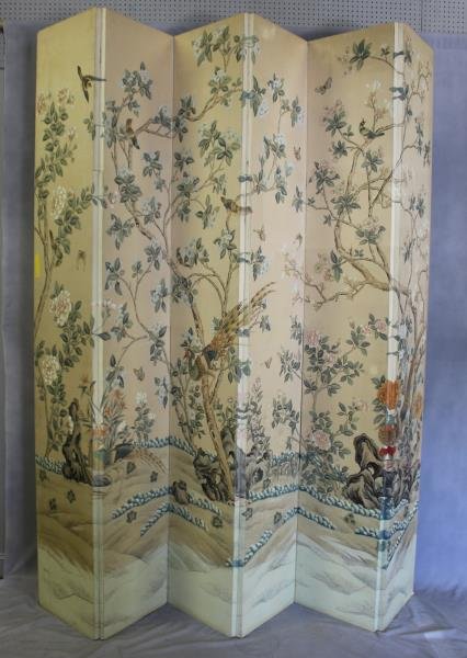 Large Decorative Hand Painted 5 Panel Screen. (1 of 6)