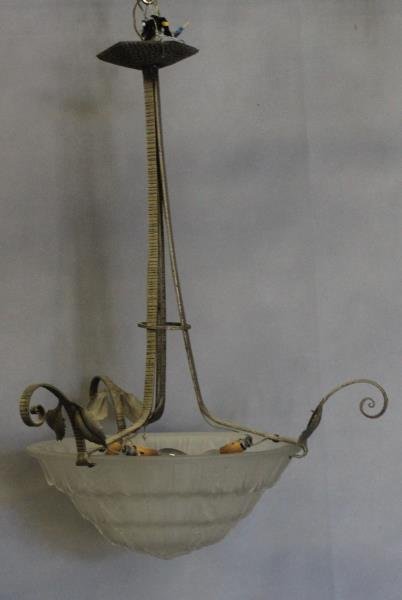 French Art Deco Lalique Style Chandelier . (1 of 4)