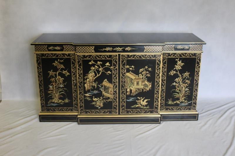DREXEL. Signed Chinoiserie Decorated Server. (1 of 5)