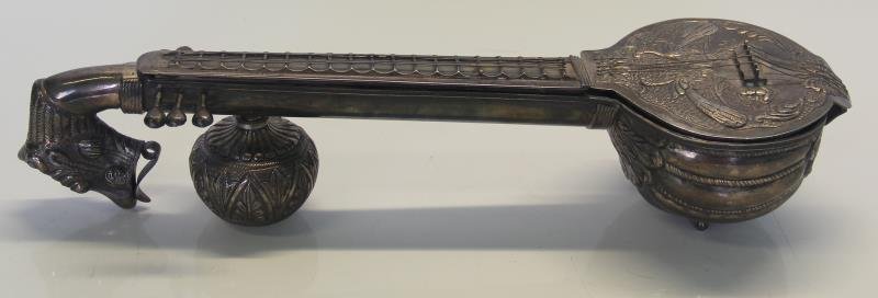 Interesting Indian Silver Stringed Instrument. (1 of 8)