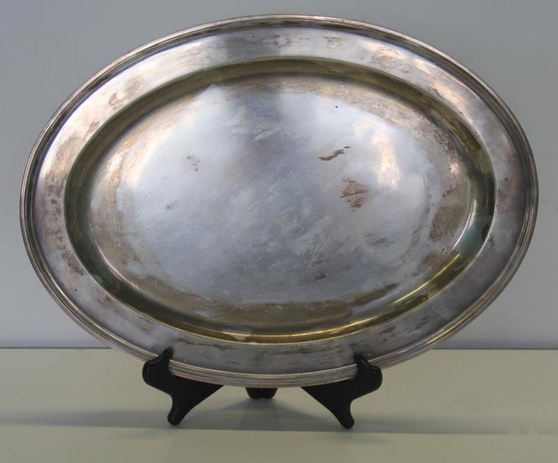 STERLING. Tiffany & Co. Oval Serving Tray. (1 of 5)