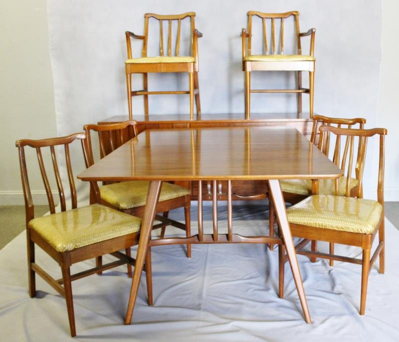 Midcentury Dining Set with 6 Chairs and Sideboard. (1 of 10)