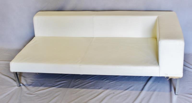 Post-Modern White Upholstered Low Sofa. (1 of 3)