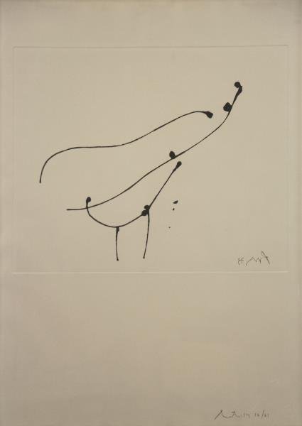 MOTHERWELL, Robert. Etching "Bird I" 1973. (1 of 4)