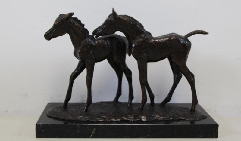 NEWMARK, Marilyn. Bronze Sculpture "Pasture Pals". (1 of 6)