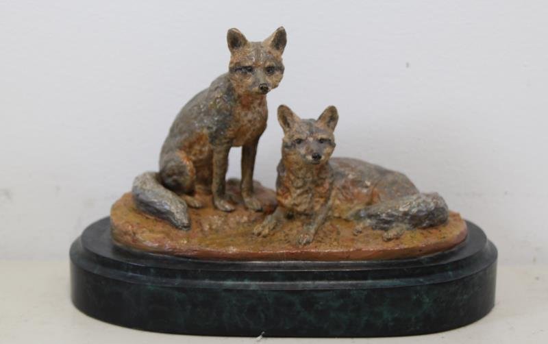 NEWMARK, Marilyn. Bronze Sculpture "Two Foxes". (1 of 6)