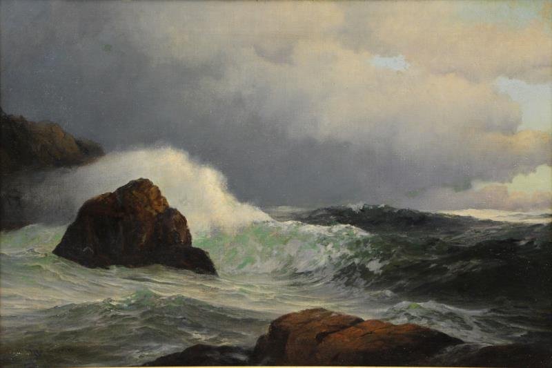 SHEPPARD, Warren. Oil on Canvas. Crashing Waves. (1 of 5)