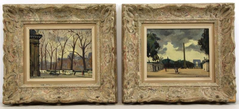 CHOCON, Andre. Pair of Oils on Board. Parisian (1 of 6)