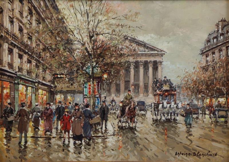 BLANCHARD, Antoine. Oil on Canvas. "Rue Royale et (1 of 7)