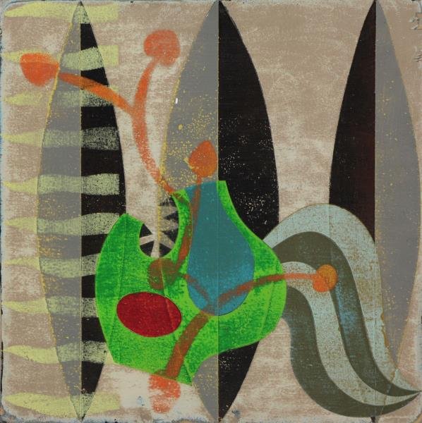 LEE, Li Lin. Enamel on Wood. "The Scream" 1990. (1 of 6)