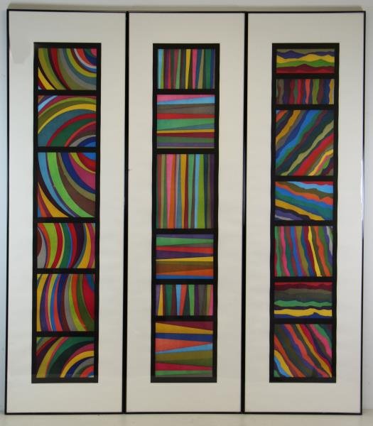 LEWITT, Sol. Set of 3 Aquatints. Bands of Color (1 of 5)