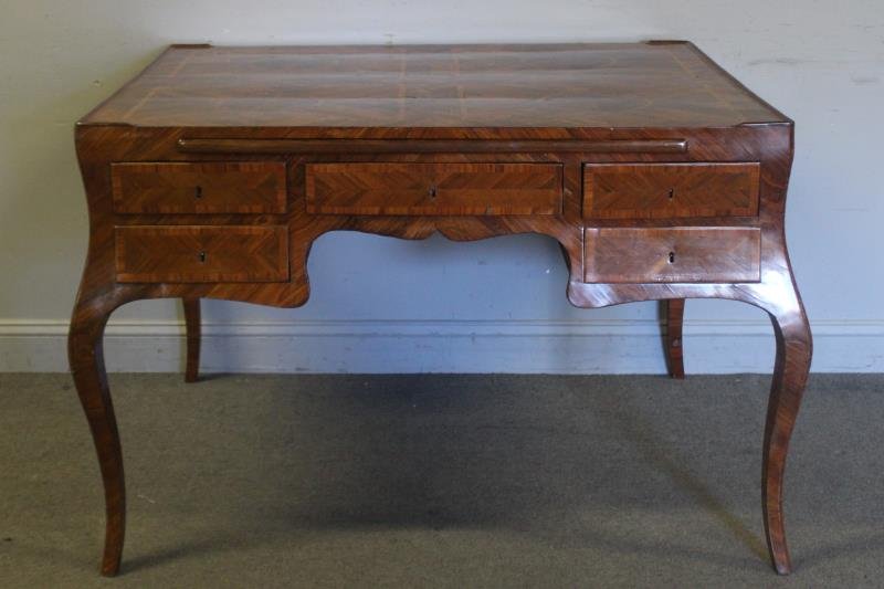 Antique Continental Parquetry Inlaid 2 Drawer (1 of 9)