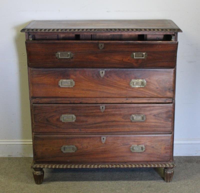 Antique Campaign Style Mahogany Desk / Chest (1 of 7)