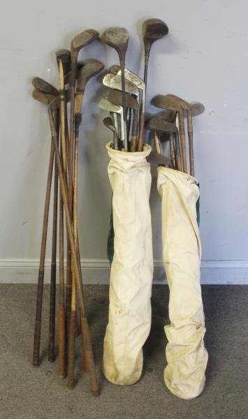 Lot Of Vintage Hickory Golf Clubs .: From a Larchmont estate .