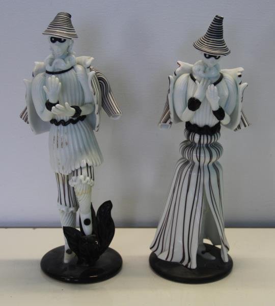 Pair of Venini Murano Glass Figures. (1 of 9)