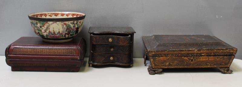 Antique / Vintage Asian Lot Including Lacquer Box. (1 of 10)