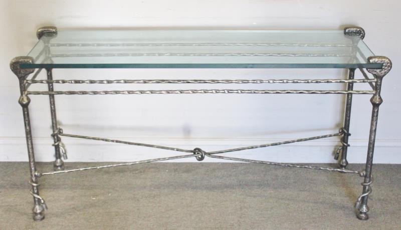 Modern Diego Giacometti Style Wrought Console. (1 of 2)