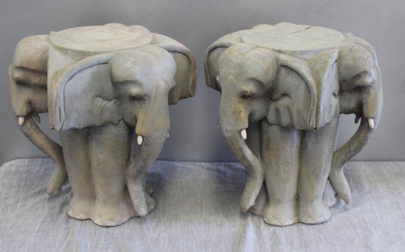 Pair of Modern Decorator Elephant Side Tables. (1 of 4)