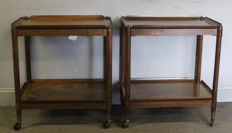 MIdcentury Pair of Tray Top Rolling Tables (1 of 7)