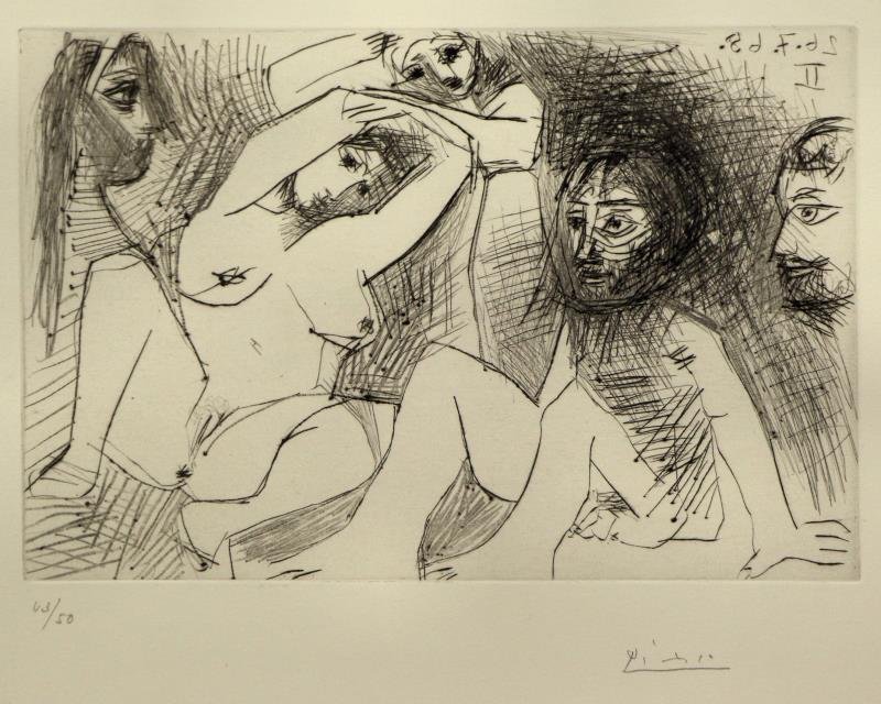 PICASSO, Pablo. "347 Series" Etching, Plate 218 (1 of 5)