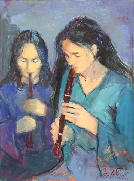 DE RUTH, Jan. Oil on Canvas. "Duo". (1 of 6)