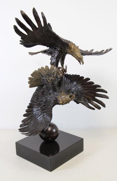 JOHNSON, Stanley. Bronze Sculpture. Two Eagles Fighting (1 of 7)