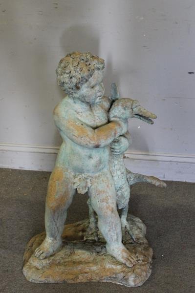 Antique Patinated Bronze Figural Fountain . (1 of 5)