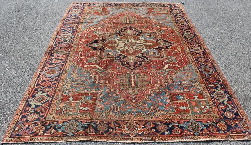 Antique And Finely Woven Roomsize Heriz Carpet (1 of 6)