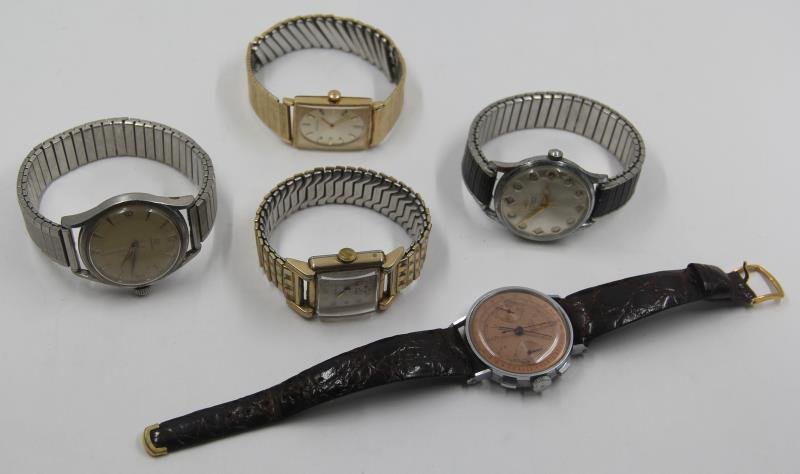 JEWELRY. Grouping of 5 Men's Watches. (1 of 8)