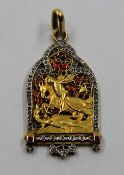 JEWELRY. Julien Duval Gold and Plique-a-Jour (1 of 8)