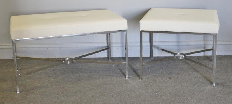 Near Pair of Midcentury Style Upholstered Benches. (1 of 4)