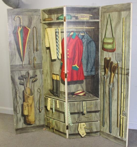 Midcentury Piero Fornasetti; Double Sided Screen. (1 of 9)