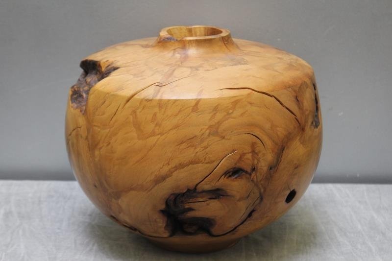 Large Michelle Holzapfel, 1986 Signed Burl Vase. (1 of 5)