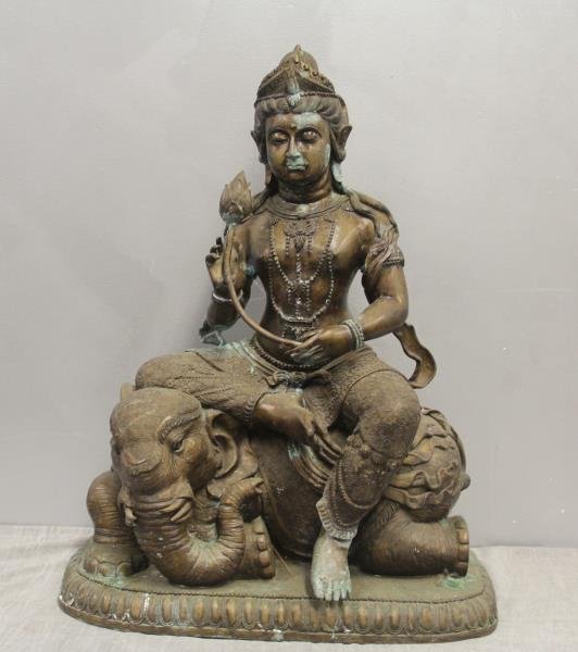 Large South East Asian Gilt Metal Sculpture of Man (1 of 8)