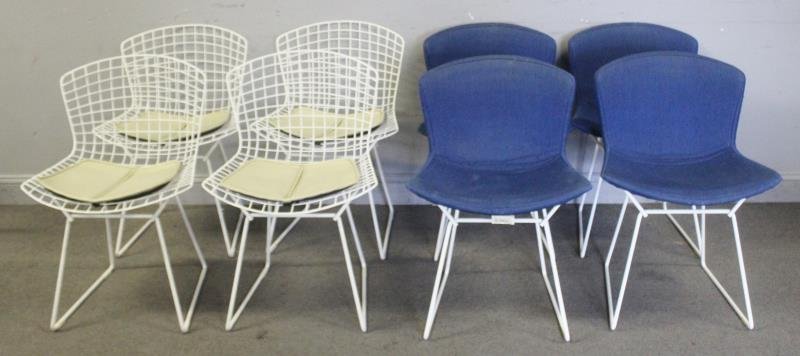 Set of 8 Harry Bertoia; Knoll Wire Dining Chairs. (1 of 3)