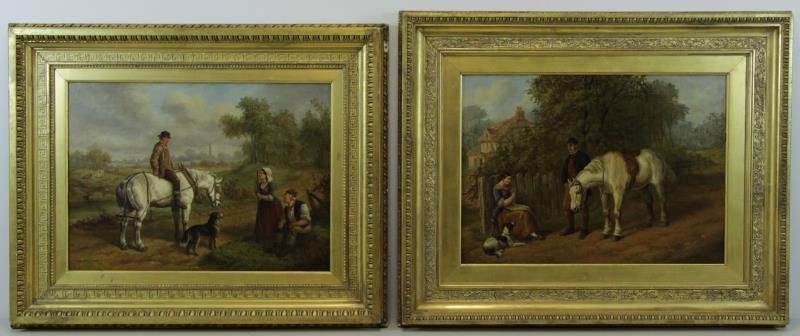 HEBERTE, Edward B. Pair of Oils on Canvas. English (1 of 10)