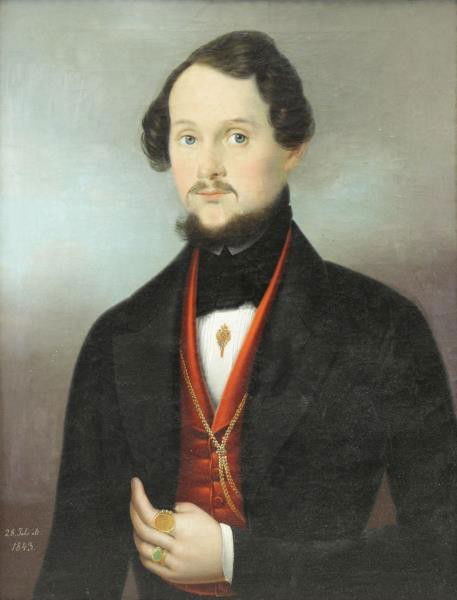 German School. 19th C. Oil on Canvas. Portrait of (1 of 6)
