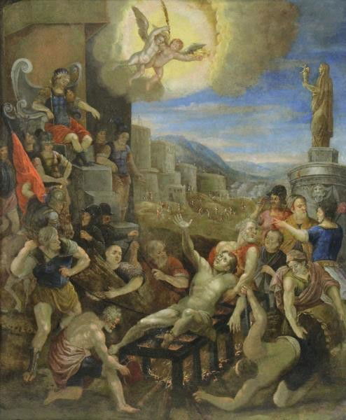 18th/19th C. Oil on Copper. The Martyrdom of Saint (1 of 7)