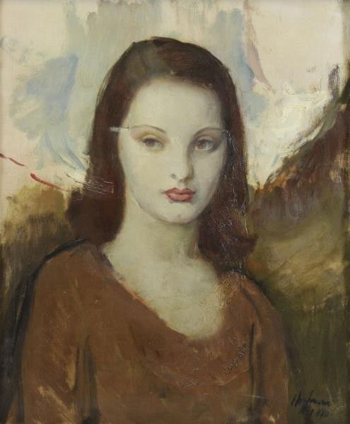 HOFFMAN. Oil on Canvas. Portrait of a Girl, 1930. (1 of 6)