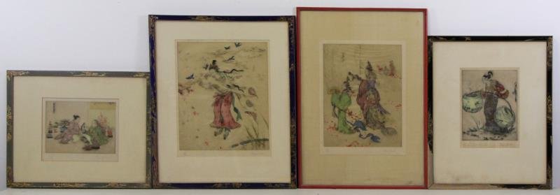 LORD, Elyse. Lot of 4 Signed Color Etchings. (1 of 10)