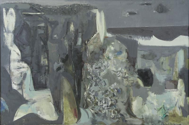 BUNCE, Louis. Oil on Canvas "Sea Cliffs" 1953. (1 of 9)