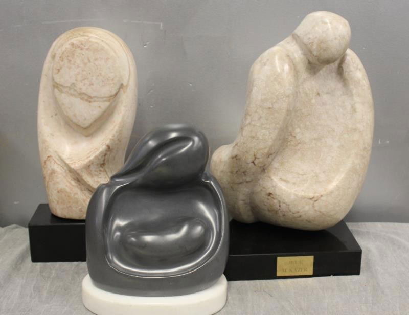 Kazer Julie M. Signed Lot of 3 Marble Sculptures. (1 of 5)