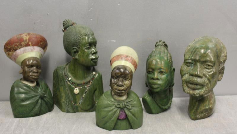 5 Finely Executed African Marble Busts, Some (1 of 8)