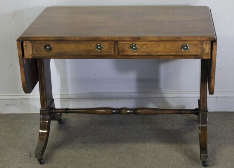 Mahogany Drop Leaf 2 Drawer Sofa Table. (1 of 4)